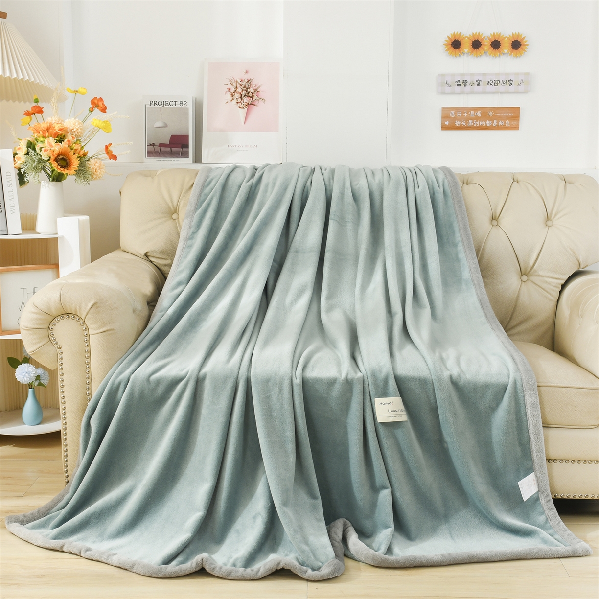 91家纺网 家纺一手货源 找家纺 （总）恋绒家纺 2025新款双面绒多功能休闲毛毯盖毯毯子