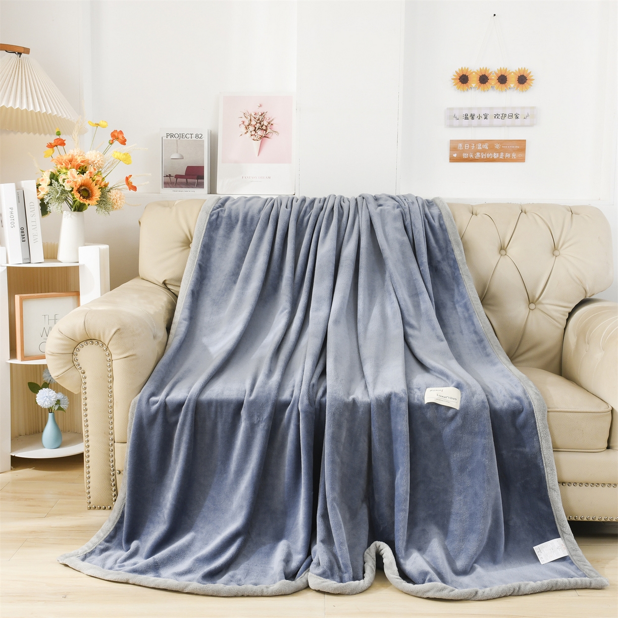91家纺网 家纺一手货源 找家纺 （总）恋绒家纺 2025新款双面绒多功能休闲毛毯盖毯毯子