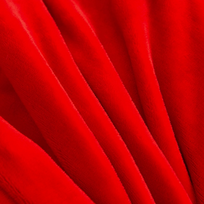 91家纺网 家纺一手货源 找家纺 居尚家纺 2025新款AB款加厚纯色牛奶绒绣花四件套大红色