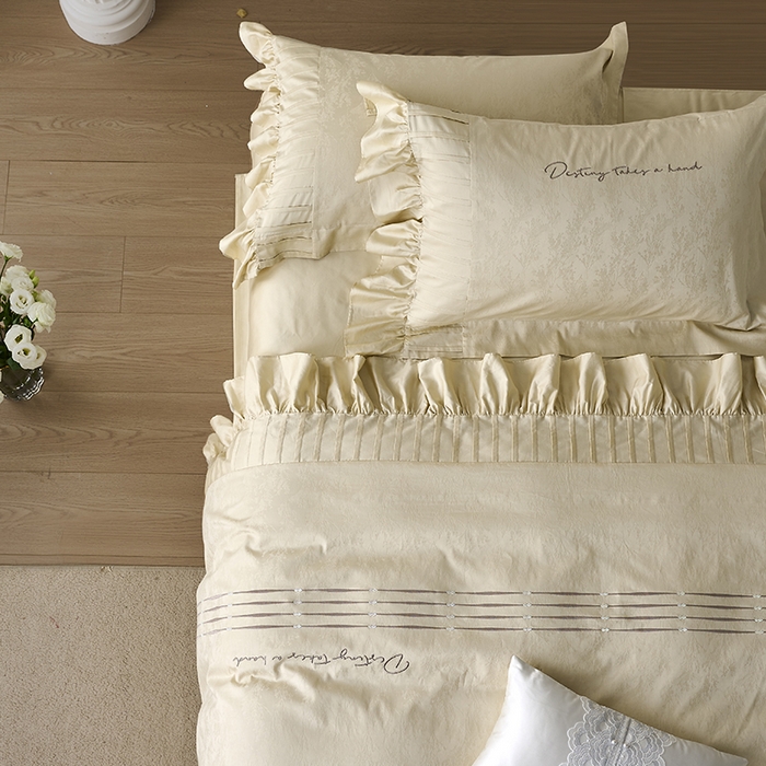 91家纺网 家纺一手货源 找家纺 诗黛尔2025新款超柔天棉缎系列四件套--赫本 赫本-莫奈粉