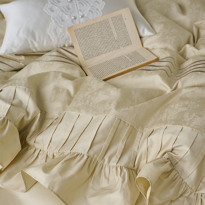 91家纺网 家纺一手货源 找家纺 （总）诗黛尔 2025秋冬新款长绒棉提花绣花洛可可系列四件套