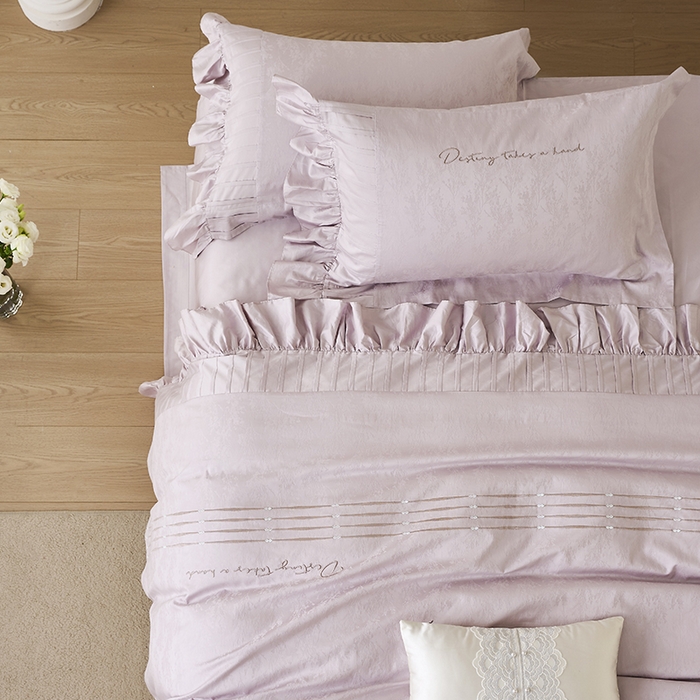 91家纺网 家纺一手货源 找家纺 （总）诗黛尔 2025秋冬新款长绒棉提花绣花洛可可系列四件套