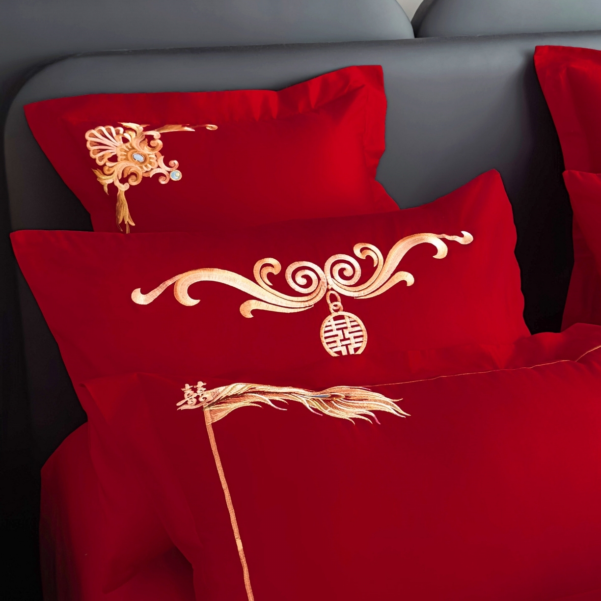 91家纺网 家纺一手货源 找家纺 娇伊诗婚庆   新款刺绣工艺全棉婚庆四件套系列