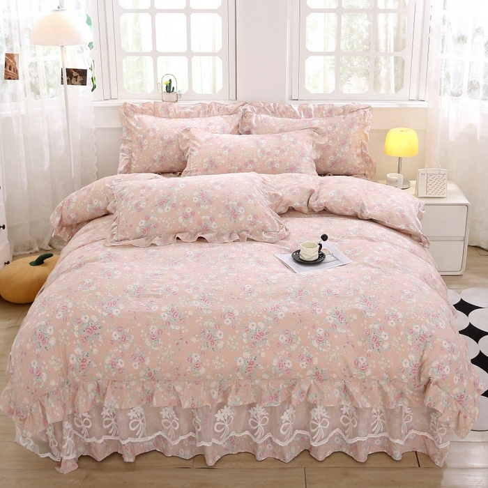 91家纺网 家纺一手货源 找家纺 曲之慕 2025新款简约纯色全棉纯棉色织水洗棉四件套 维希格调-蓝