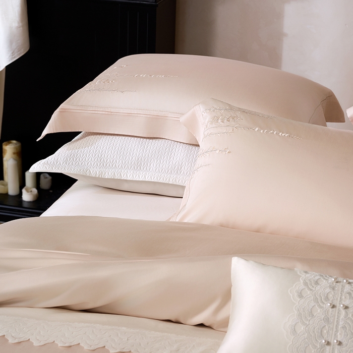 91家纺网 家纺一手货源 找家纺 诗黛尔 2025秋冬新款长绒棉绣花漫枝系列四件套 漫枝-科舍玉