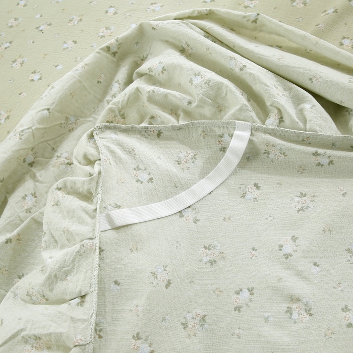 91家纺网 家纺一手货源 找家纺 曲之慕 2026新款韩版双层纱蕾丝花边床裙款四件套 落日暮年-绿