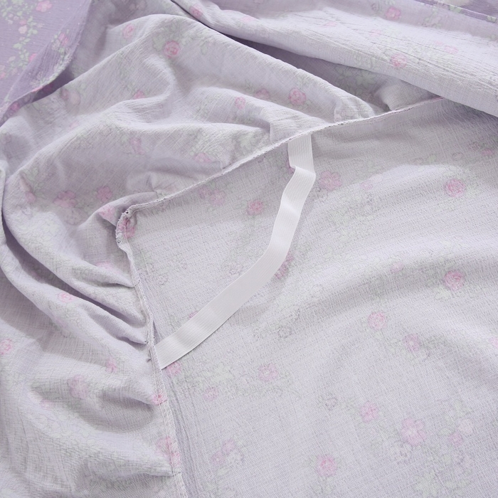 91家纺网 家纺一手货源 找家纺 曲之慕 2026新款韩版双层纱蕾丝花边床裙款四件套 倾心紫