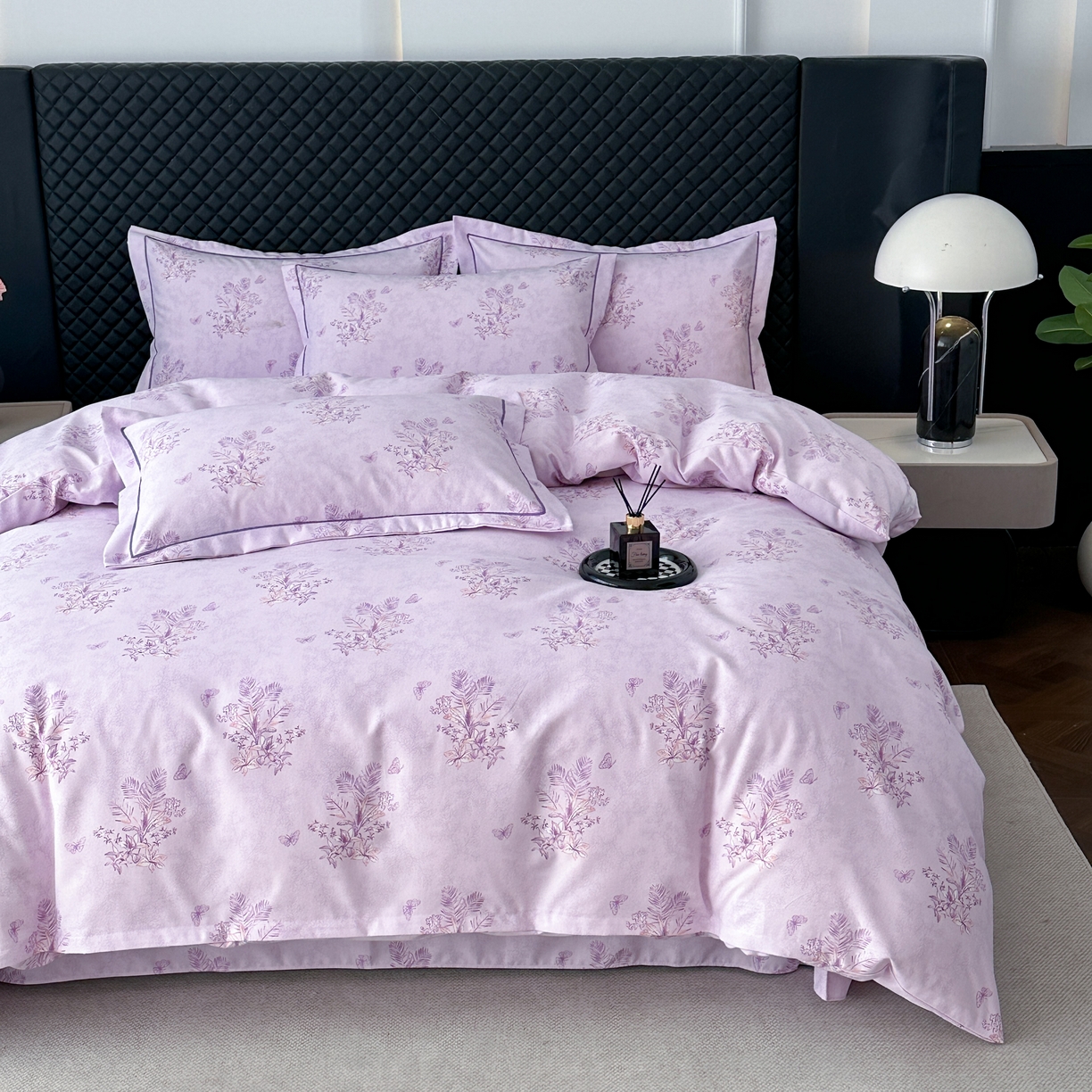 91家纺网 家纺一手货源 找家纺 幸嘉轩 2025新款全棉纯棉喷气加厚磨毛四件套-系列五兰花情