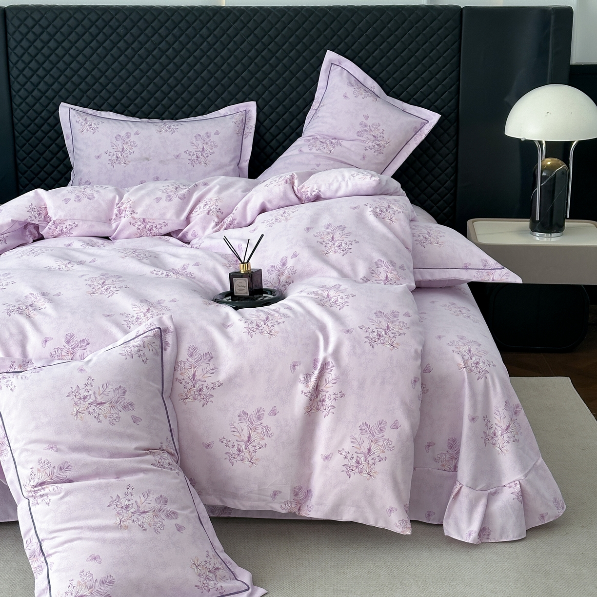 91家纺网 家纺一手货源 找家纺 幸嘉轩 2025新款全棉纯棉喷气加厚磨毛四件套-系列五兰花情