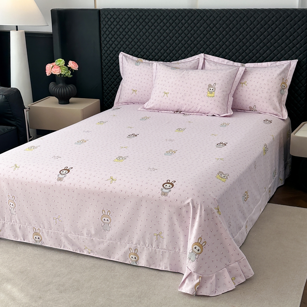 91家纺网 家纺一手货源 找家纺 幸嘉轩 2025新款全棉纯棉喷气加厚磨毛四件套-系列五赫卡风情