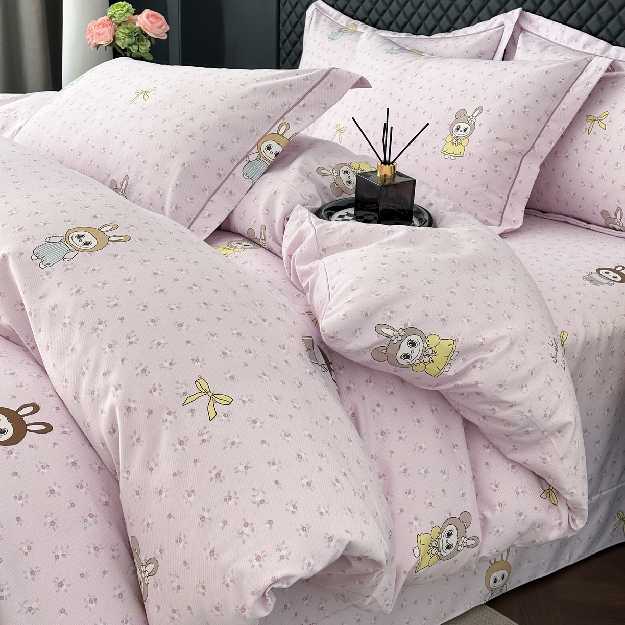 91家纺网 家纺一手货源 找家纺 幸嘉轩 2025新款全棉纯棉喷气加厚磨毛四件套-系列五赫卡风情