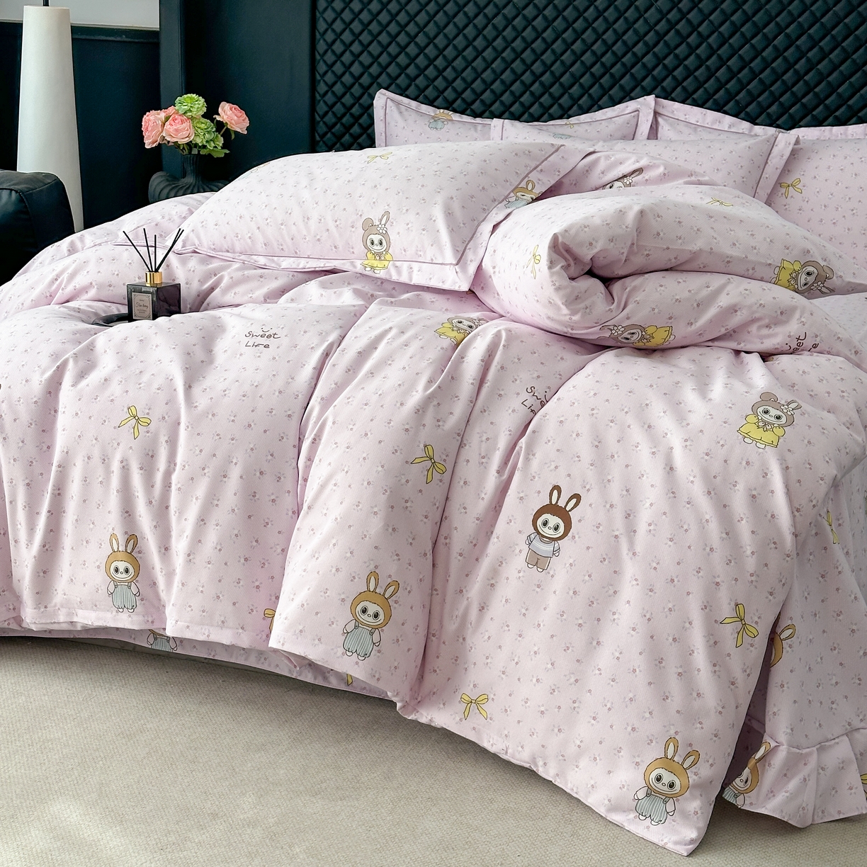 91家纺网 家纺一手货源 找家纺 幸嘉轩 2025新款全棉纯棉喷气加厚磨毛四件套-系列五赫卡风情