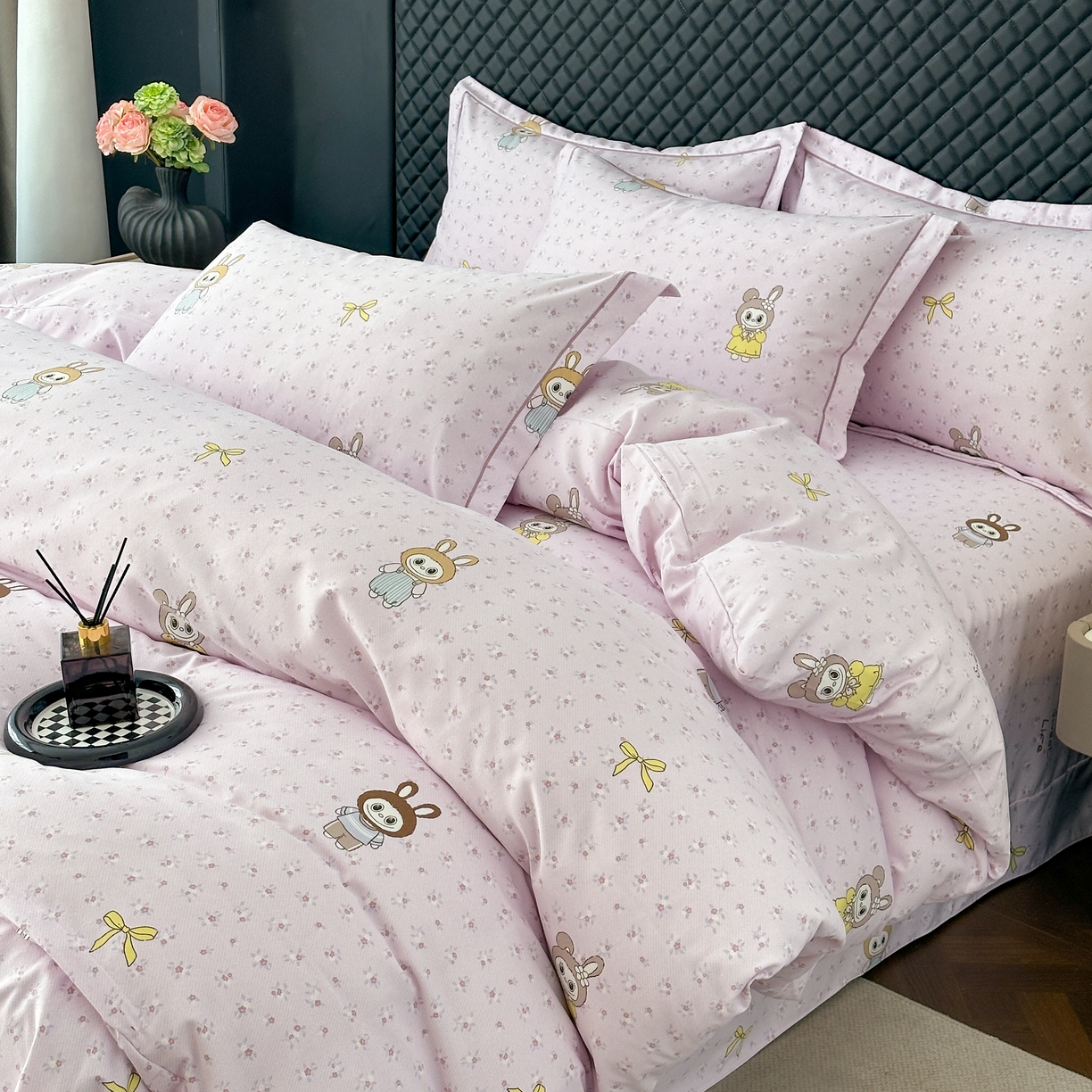 91家纺网 家纺一手货源 找家纺 幸嘉轩 2025新款全棉纯棉喷气加厚磨毛四件套-系列五赫卡风情