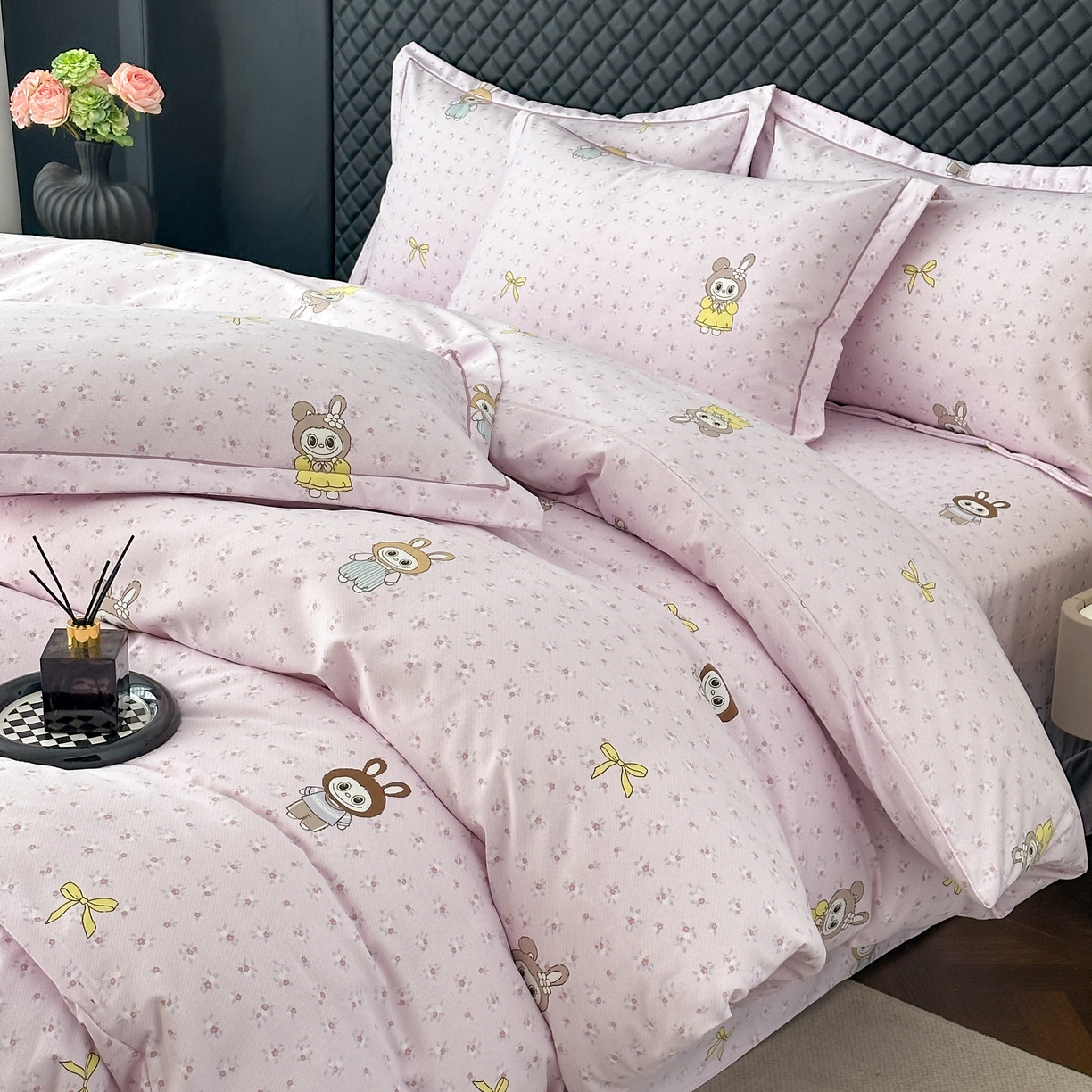 91家纺网 家纺一手货源 找家纺 幸嘉轩 2025新款全棉纯棉喷气加厚磨毛四件套-系列五赫卡风情