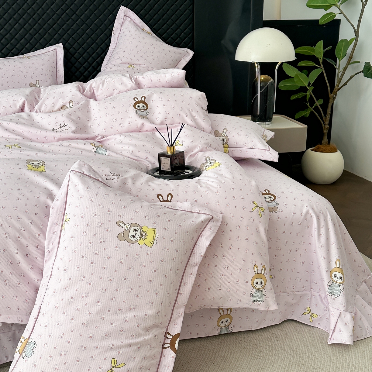 91家纺网 家纺一手货源 找家纺 幸嘉轩 2025新款全棉纯棉喷气加厚磨毛四件套-系列五赫卡风情