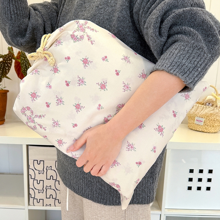 竹合家纺 2026新款春款A类古法水洗仿棉云感棉小布袋四件套蝴蝶结花环