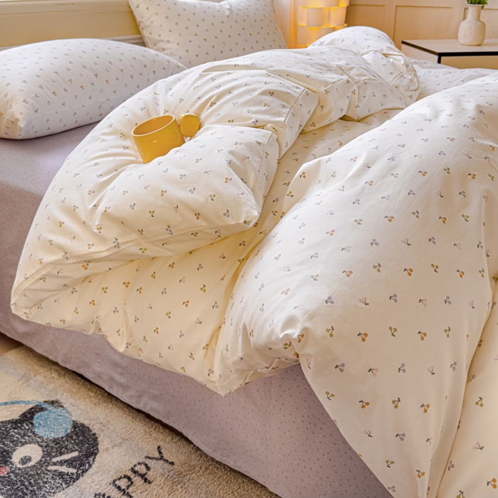 91家纺网 家纺一手货源 找家纺 感遇家纺 2026新款全棉纯棉印花13372四件套 缤纷樱桃