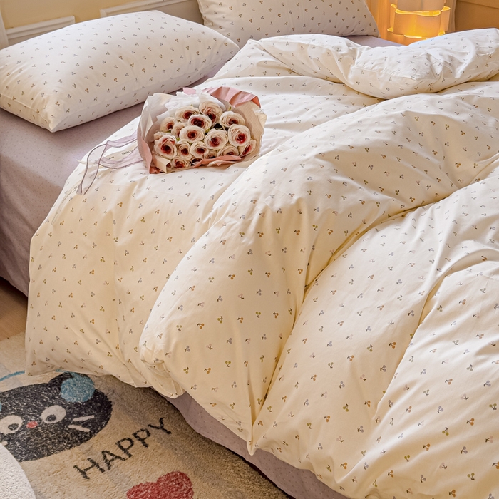 91家纺网 家纺一手货源 找家纺 感遇家纺 2026新款全棉纯棉印花13372四件套 缤纷樱桃