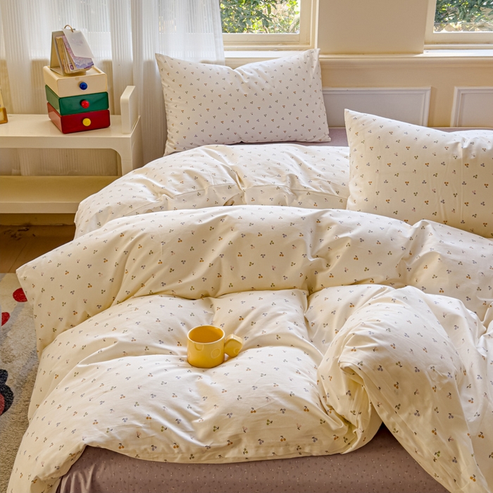 91家纺网 家纺一手货源 找家纺 感遇家纺 2026新款全棉纯棉印花13372四件套 缤纷樱桃