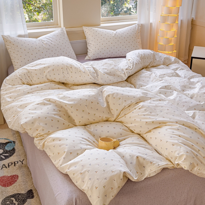 91家纺网 家纺一手货源 找家纺 感遇家纺 2026新款全棉纯棉印花13372四件套 缤纷樱桃