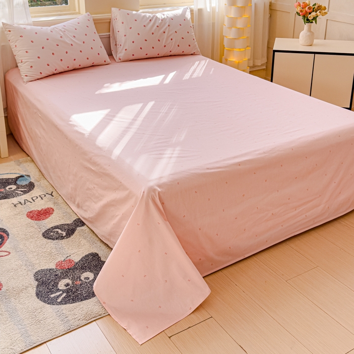 91家纺网 家纺一手货源 找家纺 感遇家纺 2026新款全棉纯棉印花13372四件套 草莓小园