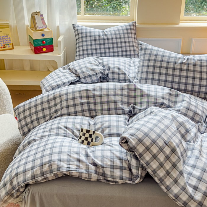 91家纺网 家纺一手货源 找家纺 感遇家纺 2026新款全棉纯棉印花13372四件套 达美-灰