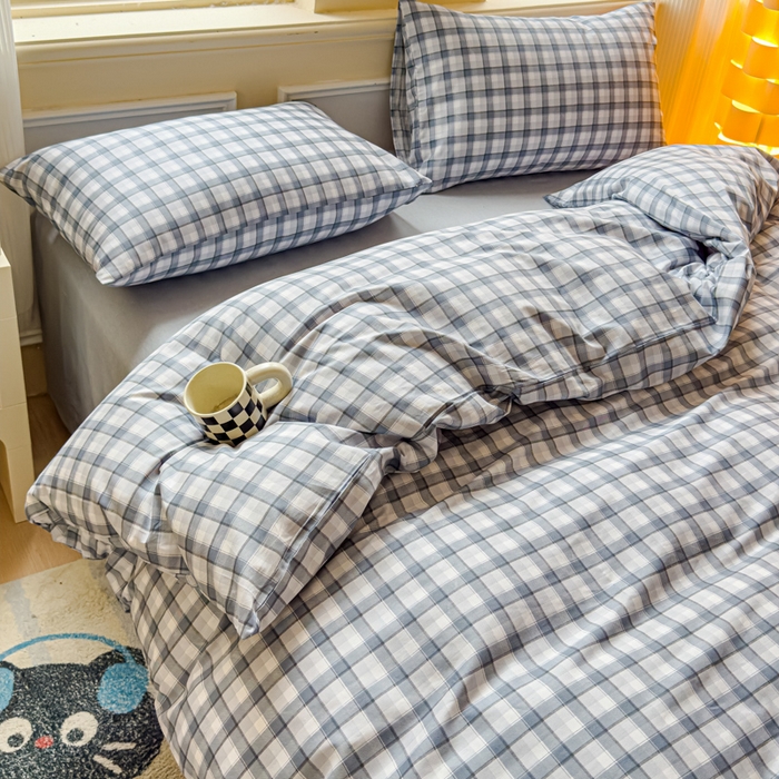 91家纺网 家纺一手货源 找家纺 感遇家纺 2026新款全棉纯棉印花13372四件套 达美-灰