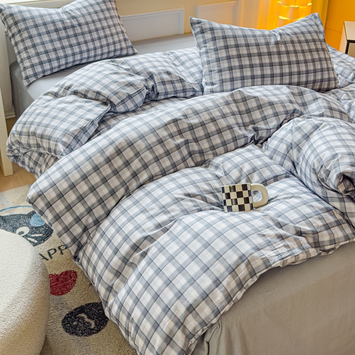 91家纺网 家纺一手货源 找家纺 感遇家纺 2026新款全棉纯棉印花13372四件套 达美-灰