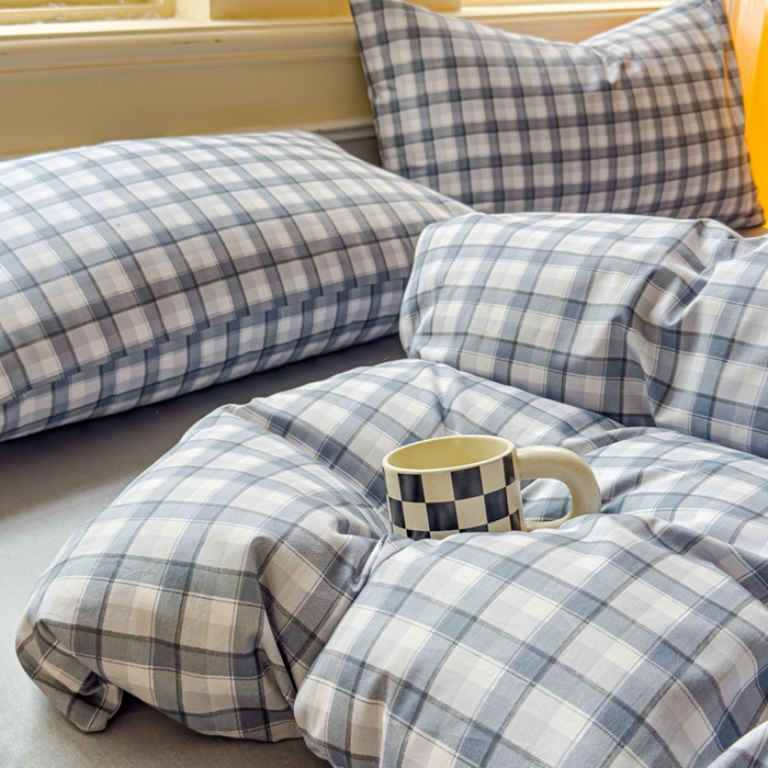 91家纺网 家纺一手货源 找家纺 感遇家纺 2026新款全棉纯棉印花13372四件套 达美-灰