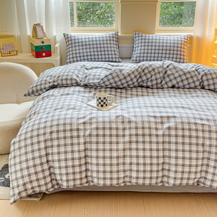 91家纺网 家纺一手货源 找家纺 感遇家纺 2026新款全棉纯棉印花13372四件套 达美-灰