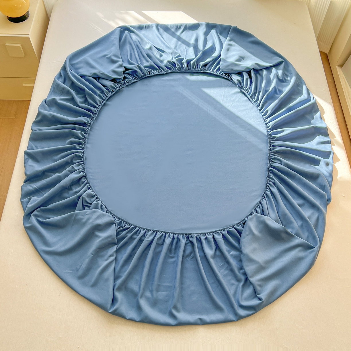 91家纺网 家纺一手货源 找家纺 卡诗兰 2025新款外贸跨境电商亚马逊速卖通单床笠三件套欧美尺寸多多跨境平台TEMU SHEIN 海蓝