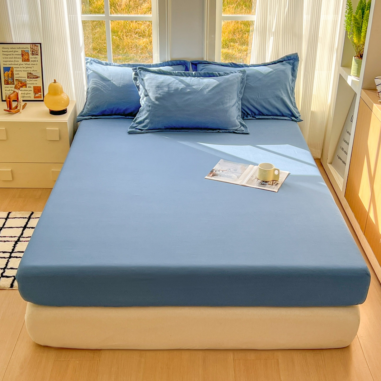 91家纺网 家纺一手货源 找家纺 （总）卡诗兰 2025新款外贸跨境电商亚马逊速卖通单床笠三件套欧美尺寸多多跨境平台TEMU SHEIN