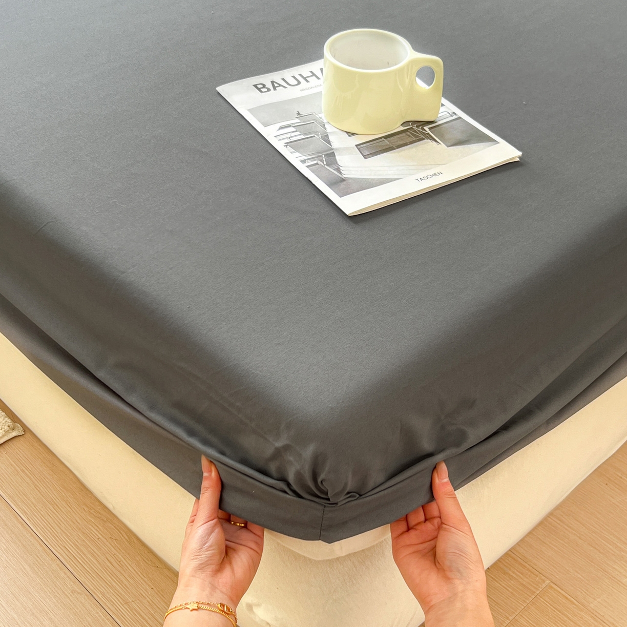 91家纺网 家纺一手货源 找家纺 卡诗兰 2025新款外贸跨境电商亚马逊速卖通单床笠三件套欧美尺寸多多跨境平台TEMU SHEIN 深灰