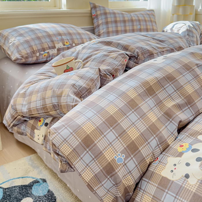 感遇家纺 2026新款全棉纯棉印花13372四件套 酷猫