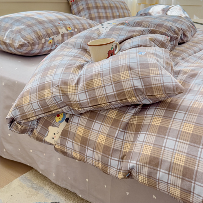 91家纺网 家纺一手货源 找家纺 感遇家纺 2026新款全棉纯棉印花13372四件套 酷猫