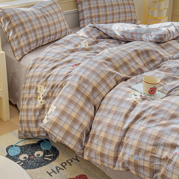 91家纺网 家纺一手货源 找家纺 感遇家纺 2026新款全棉纯棉印花13372四件套 酷猫