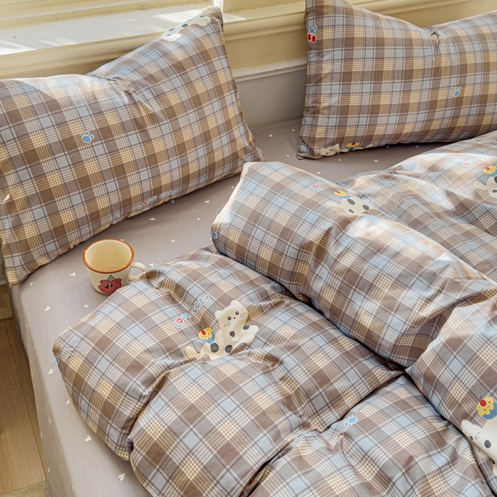 91家纺网 家纺一手货源 找家纺 感遇家纺 2026新款全棉纯棉印花13372四件套 酷猫