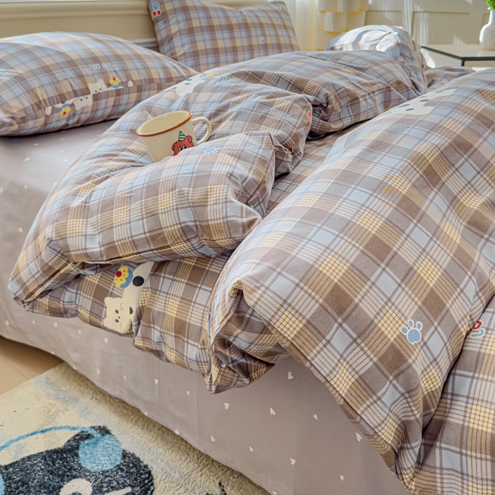 91家纺网 家纺一手货源 找家纺 感遇家纺 2026新款全棉纯棉印花13372四件套 酷猫