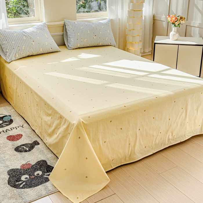 91家纺网 家纺一手货源 找家纺 感遇家纺 2026新款全棉纯棉印花13372四件套 蓝小猫