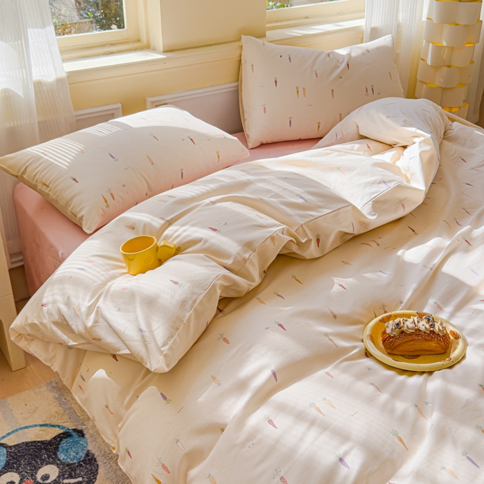 91家纺网 家纺一手货源 找家纺 感遇家纺 2026新款全棉纯棉印花13372四件套 萝卜好吃