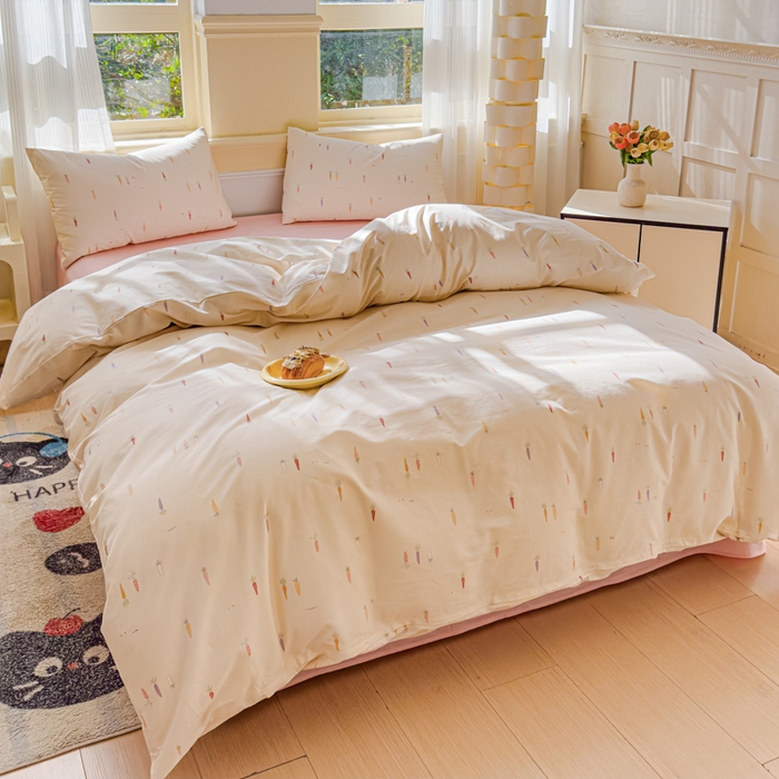 91家纺网 家纺一手货源 找家纺 感遇家纺 2026新款全棉纯棉印花13372四件套 萝卜好吃