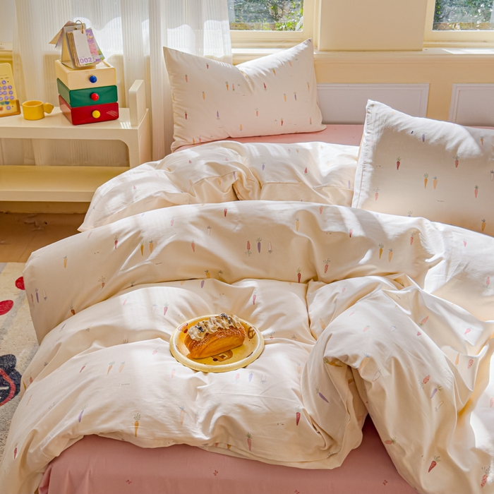 91家纺网 家纺一手货源 找家纺 感遇家纺 2026新款全棉纯棉印花13372四件套 萝卜好吃