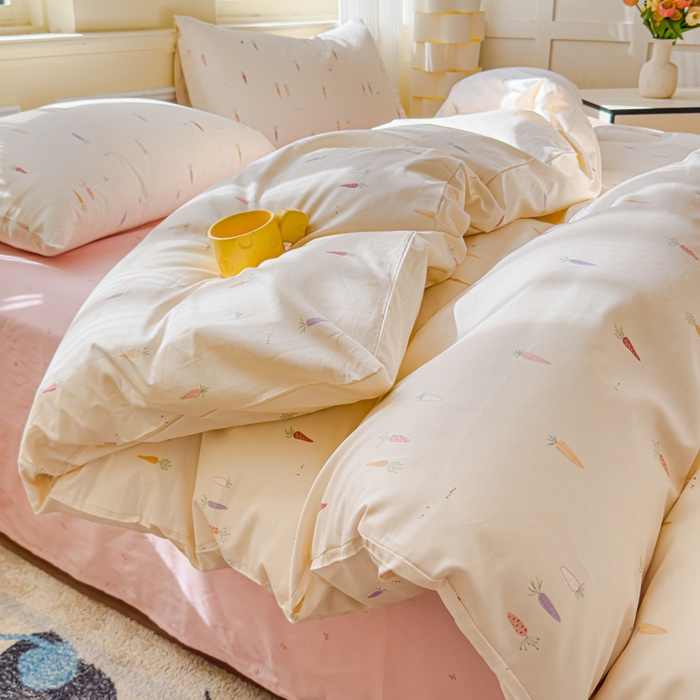 91家纺网 家纺一手货源 找家纺 感遇家纺 2026新款全棉纯棉印花13372四件套 萝卜好吃