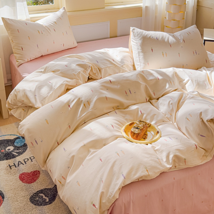 91家纺网 家纺一手货源 找家纺 感遇家纺 2026新款全棉纯棉印花13372四件套 萝卜好吃