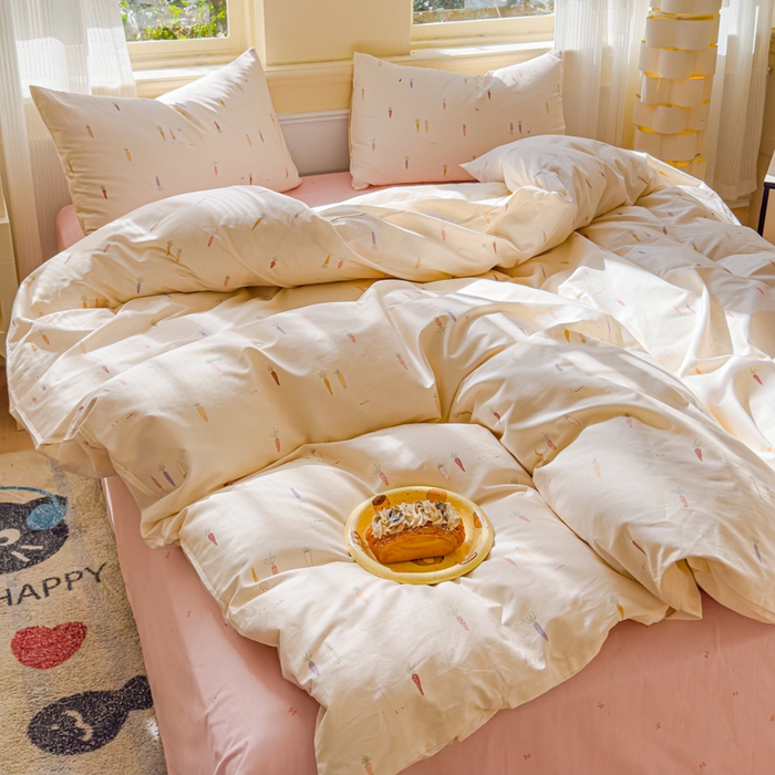 91家纺网 家纺一手货源 找家纺 感遇家纺 2026新款全棉纯棉印花13372四件套 萝卜好吃