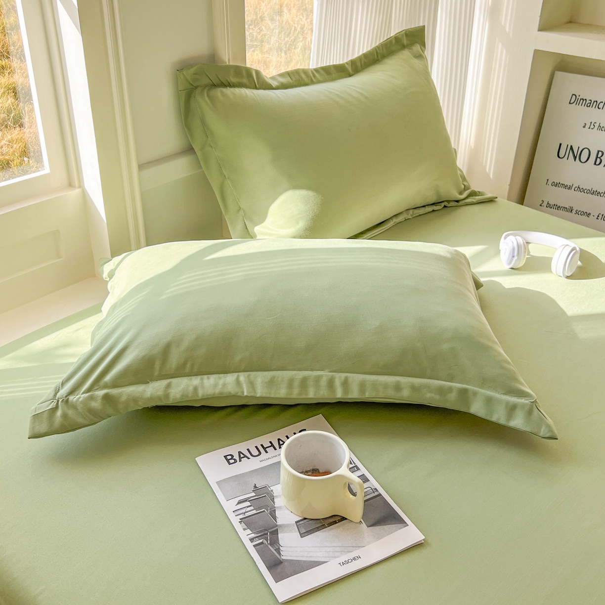 91家纺网 家纺一手货源 找家纺 卡诗兰 2025新款外贸跨境电商亚马逊速卖通单床笠三件套欧美尺寸多多跨境平台TEMU SHEIN 草绿