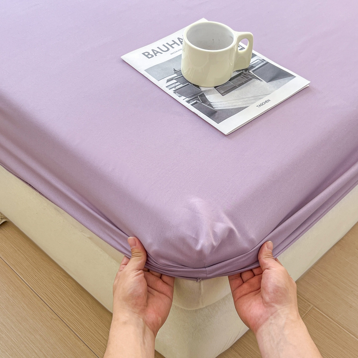 91家纺网 家纺一手货源 找家纺 卡诗兰 2025新款外贸跨境电商亚马逊速卖通单床笠三件套欧美尺寸多多跨境平台TEMU SHEIN 藤紫