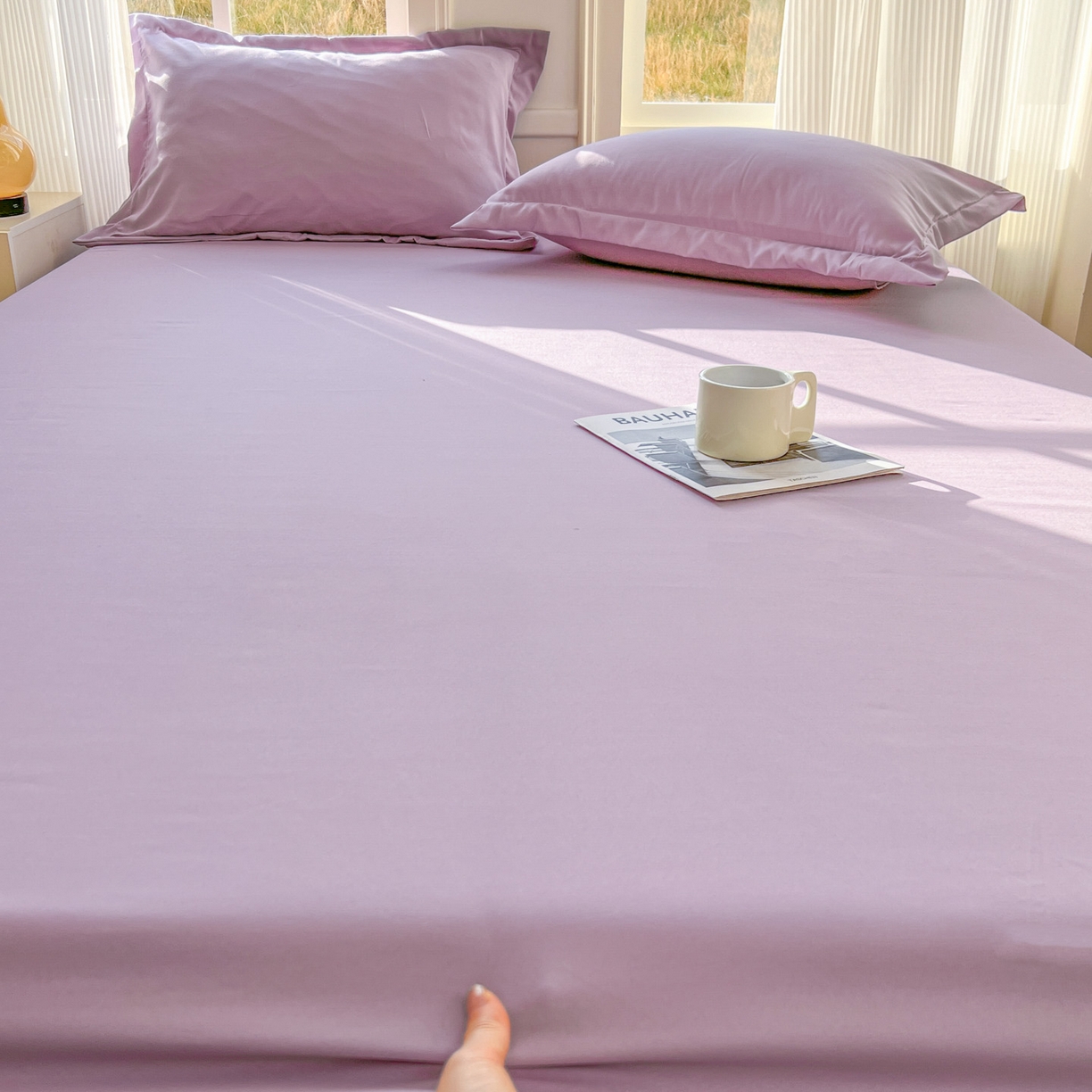 91家纺网 家纺一手货源 找家纺 卡诗兰 2025新款外贸跨境电商亚马逊速卖通单床笠三件套欧美尺寸多多跨境平台TEMU SHEIN 藤紫