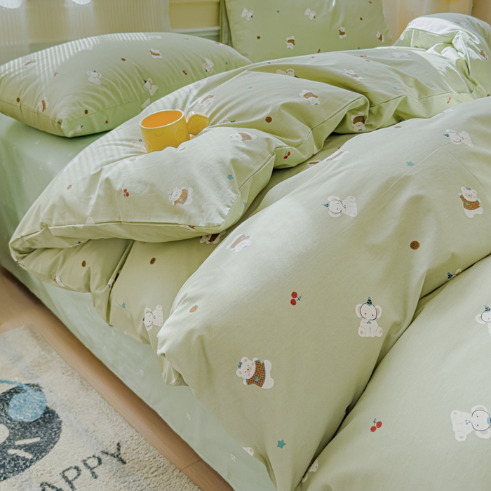 感遇家纺 2026新款全棉纯棉印花13372四件套 萌小象