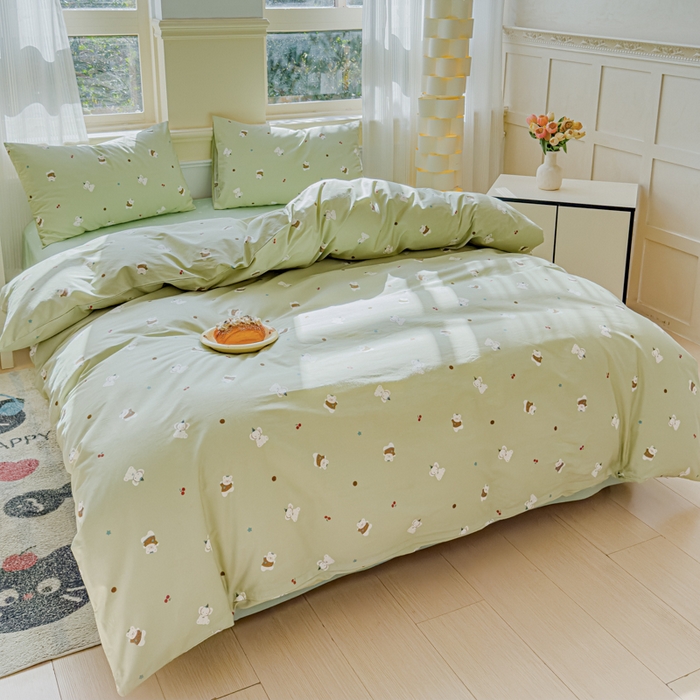 91家纺网 家纺一手货源 找家纺 感遇家纺 2026新款全棉纯棉印花13372四件套 萌小象